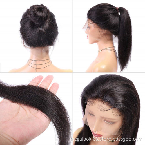 Megalook Transparent Human Hair Wigs,Wholesale Hd Full Swiss Lace Human Hair Wigs, Brazilian 30 Inch Human Hair Wigs